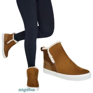 New Timberland Skyla Bay pull on boots nubuck fur tan brown winter classic